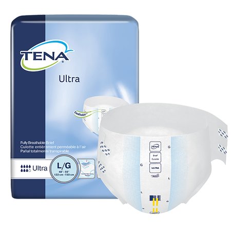 TENA Ultra Incontinence Brief L Breathable, PK 72 67351